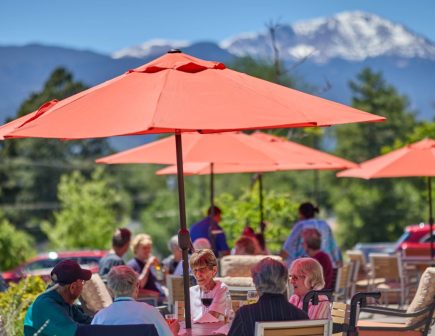 residents enjoying the patio