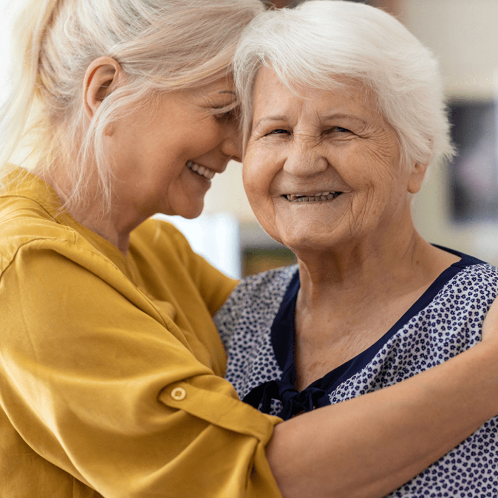 Woman spending time with her elderly mother