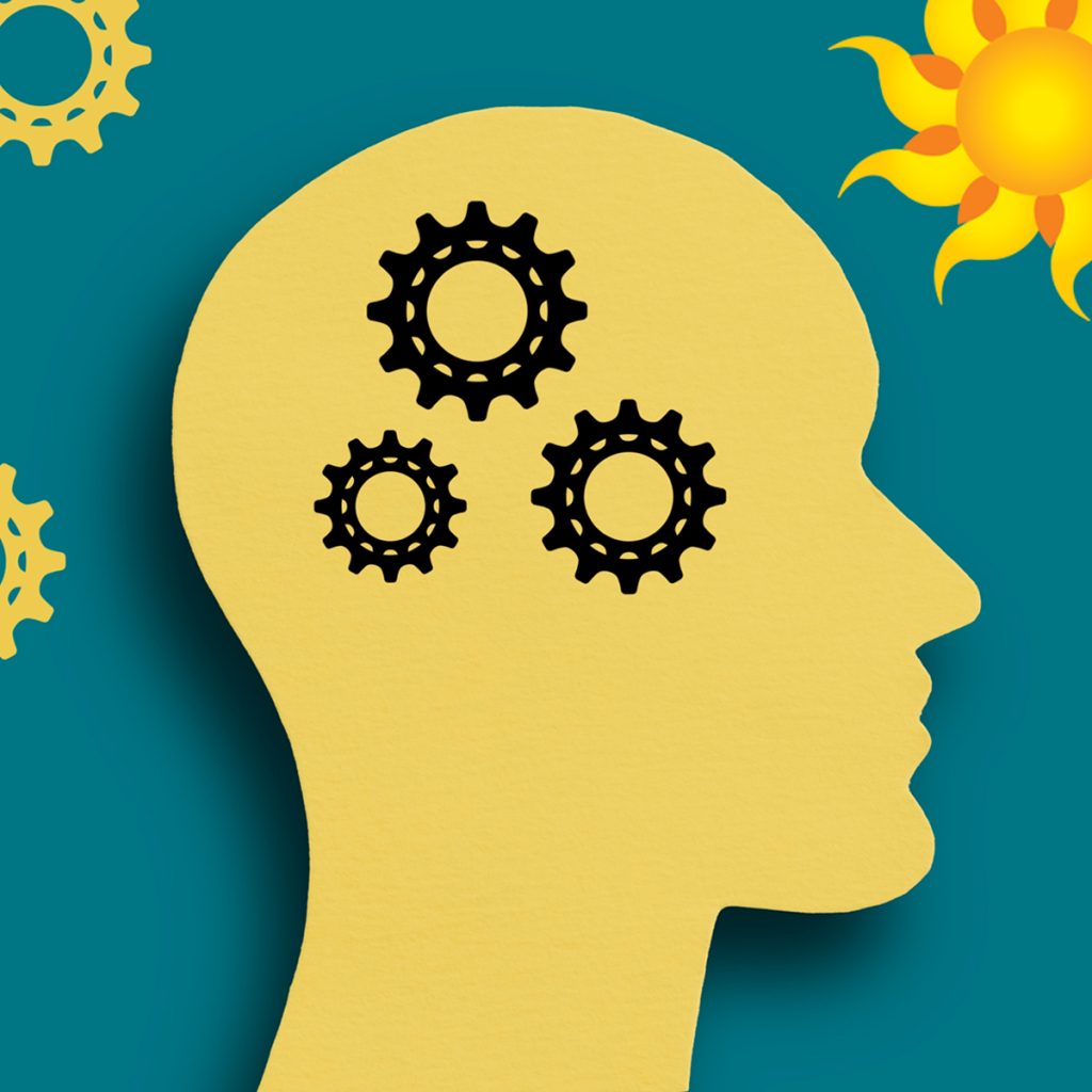 Sunny Vista Senior Living Community in Colorado Springs, CO - sunny vista head silhouette with gears