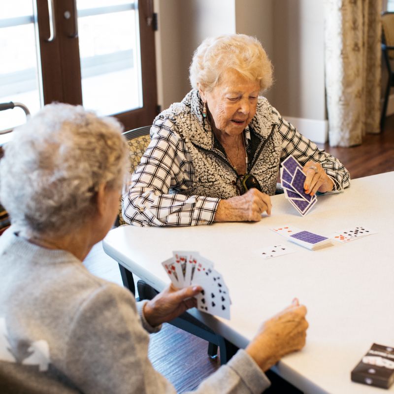 Sunny Vista Senior Living Community in Colorado Springs, CO - ther retreat residents playing cards square